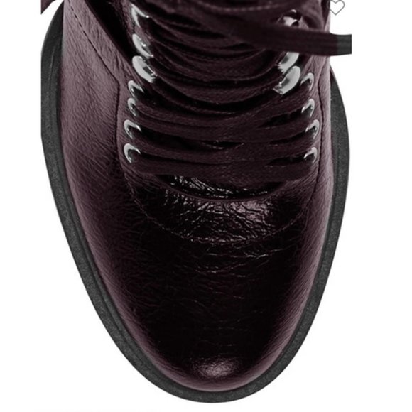 NIB VINCE CAMUTO Grape Leather Combat Boot… - Picture 7 of 8